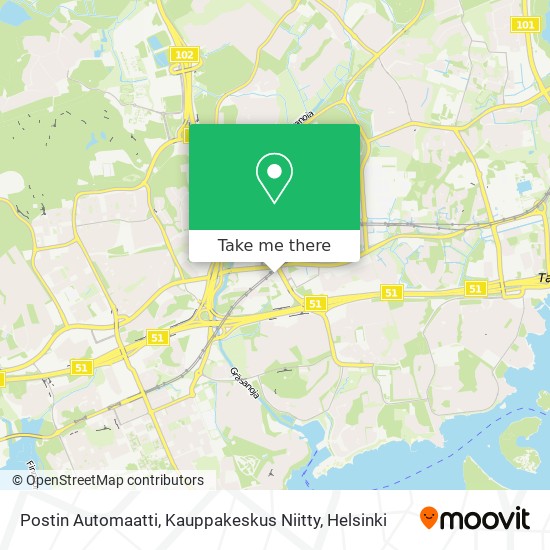 Postin Automaatti, Kauppakeskus Niitty map