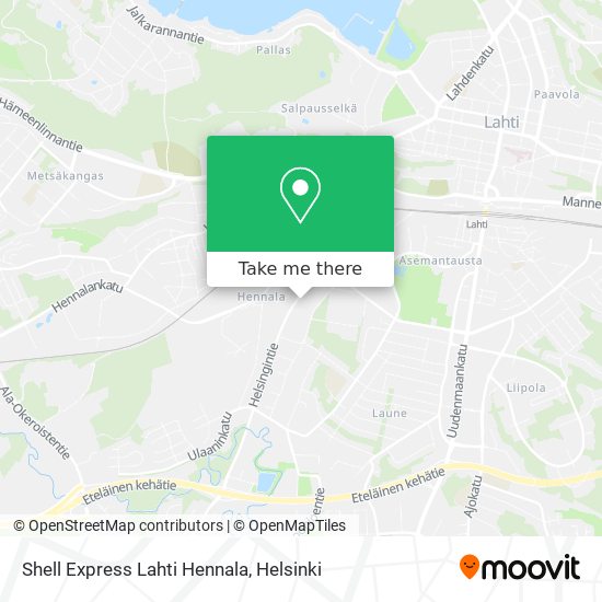 How to get to Shell Express Lahti Hennala by Bus or Train?