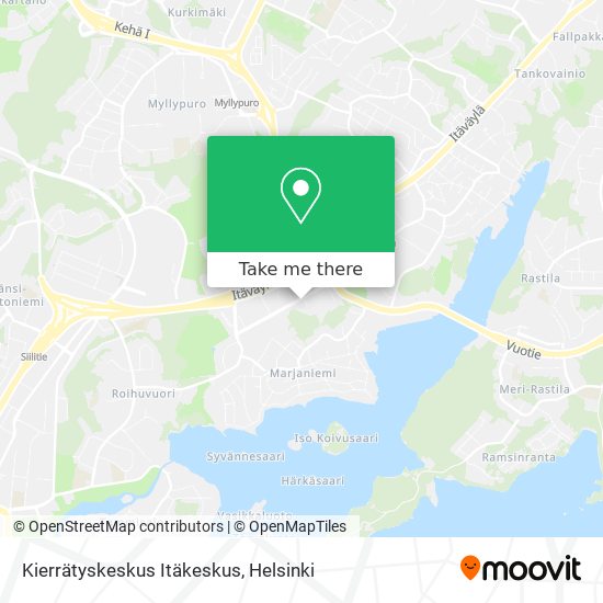 How to get to Kierrätyskeskus Itäkeskus in Helsinki by Bus, Metro or Tram?