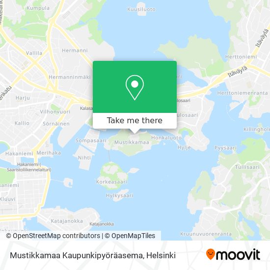 Mustikkamaa Kaupunkipyöräasema map