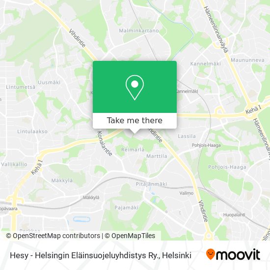 Hesy - Helsingin Eläinsuojeluyhdistys Ry. map