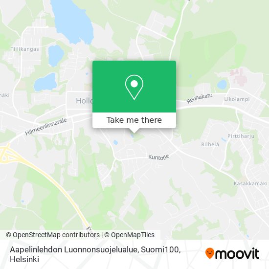 Aapelinlehdon Luonnonsuojelualue, Suomi100 map