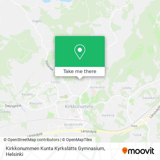 Kirkkonummen Kunta Kyrkslätts Gymnasium map