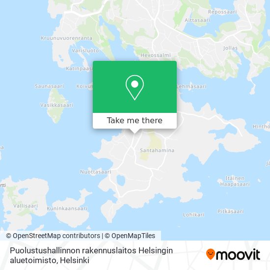 Puolustushallinnon rakennuslaitos Helsingin aluetoimisto map