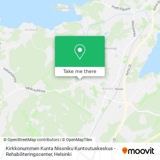 Kirkkonummen Kunta Nissniku Kuntoutuskeskus - Rehabiliteringscenter map
