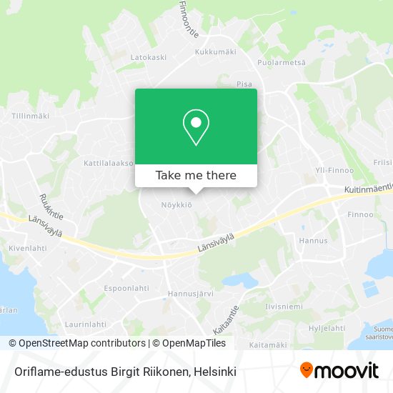 Oriflame-edustus Birgit Riikonen map
