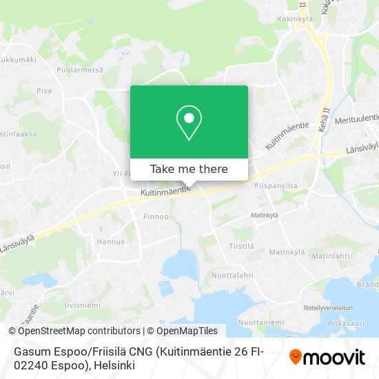 Gasum Espoo / Friisilä CNG (Kuitinmäentie 26 FI-02240 Espoo) map
