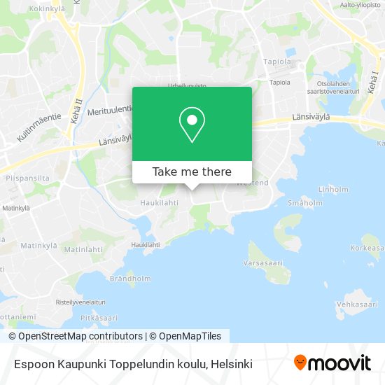 Espoon Kaupunki Toppelundin koulu map