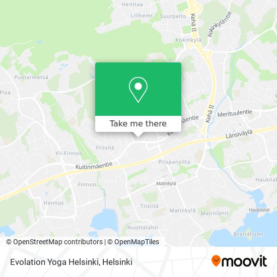 Evolation Yoga Helsinki map