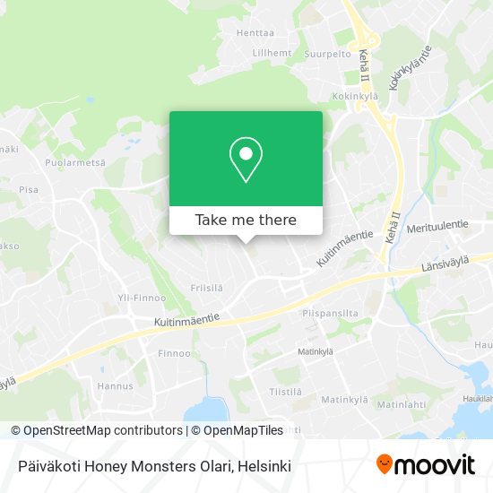 Päiväkoti Honey Monsters Olari map