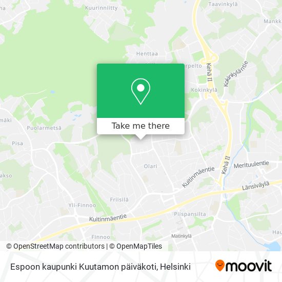 Espoon kaupunki Kuutamon päiväkoti map