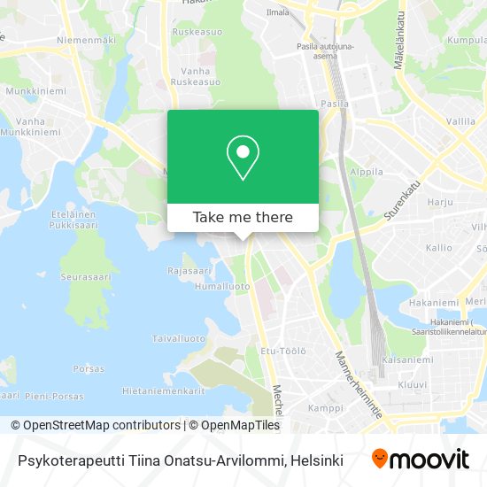 Psykoterapeutti Tiina Onatsu-Arvilommi map