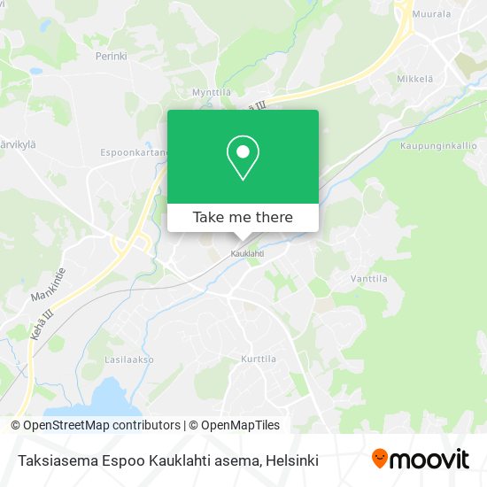 Taksiasema Espoo Kauklahti asema map