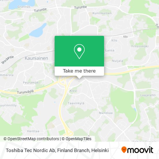 Toshiba Tec Nordic Ab, Finland Branch map