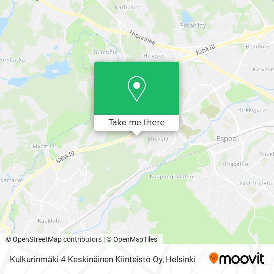 Kulkurinmäki 4 Keskinäinen Kiinteistö Oy map