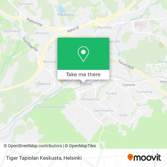 Tiger Tapiolan Keskusta map