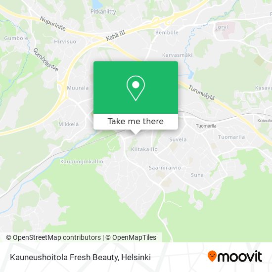 Kauneushoitola Fresh Beauty map
