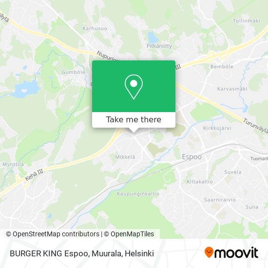 BURGER KING Espoo, Muurala map