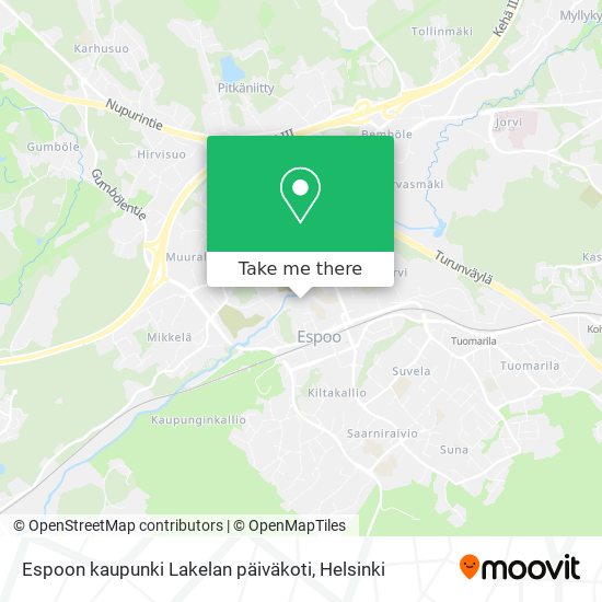 Espoon kaupunki Lakelan päiväkoti map