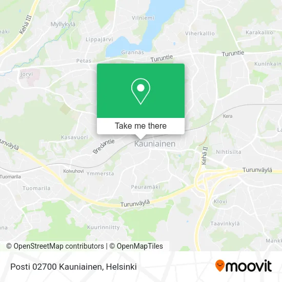 Posti 02700 Kauniainen map