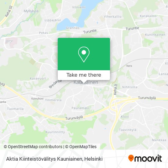 Aktia Kiinteistövälitys Kauniainen map
