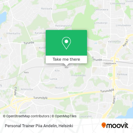 Personal Trainer Piia Andelin map