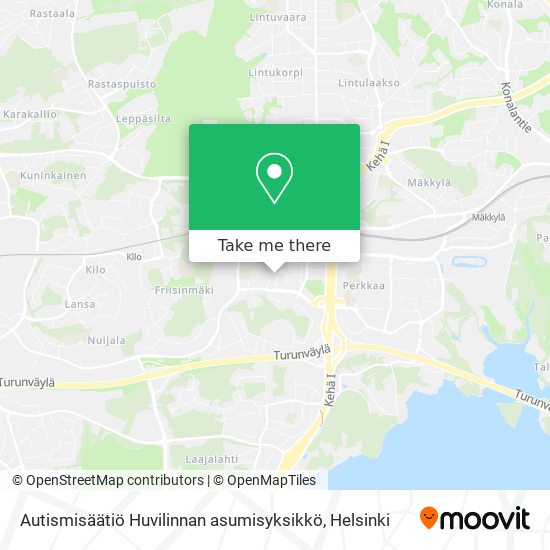 Autismisäätiö Huvilinnan asumisyksikkö map