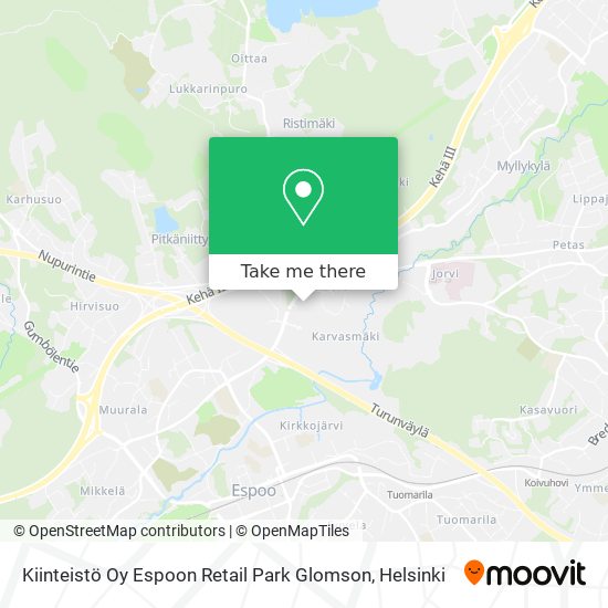 Kiinteistö Oy Espoon Retail Park Glomson map