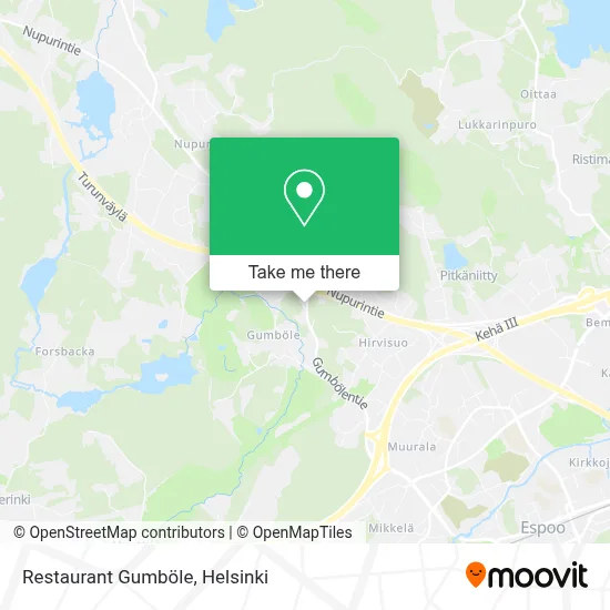 Restaurant Gumböle map