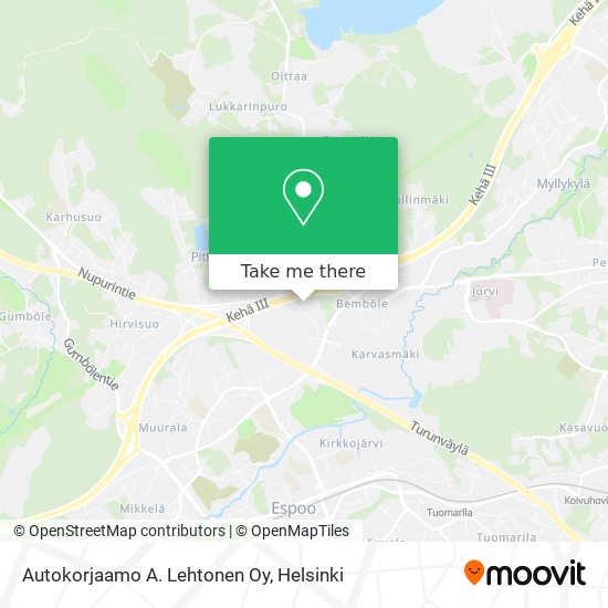 Autokorjaamo A. Lehtonen Oy map