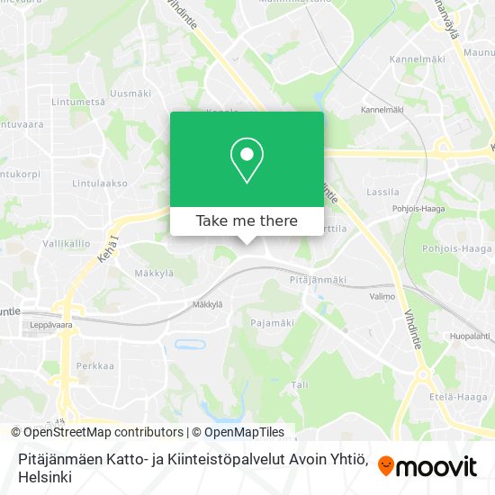 Pitäjänmäen Katto- ja Kiinteistöpalvelut Avoin Yhtiö map