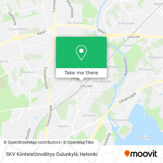 SKV Kiinteistönvälitys Oulunkylä map
