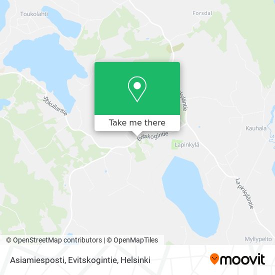 Asiamiesposti, Evitskogintie map