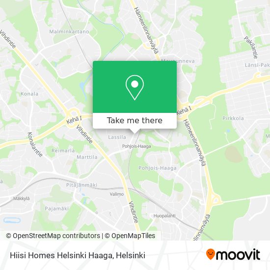Hiisi Homes Helsinki Haaga map