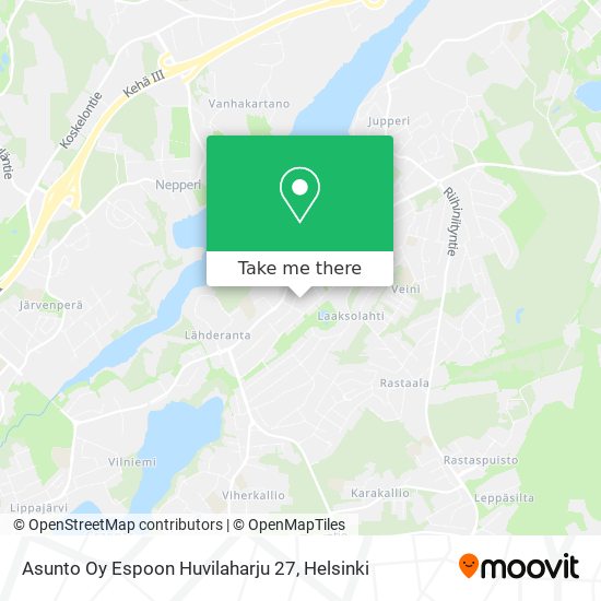 Asunto Oy Espoon Huvilaharju 27 map