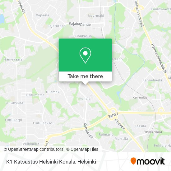 K1 Katsastus Helsinki Konala map