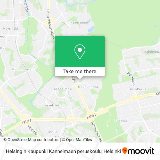 Helsingin Kaupunki Kannelmäen peruskoulu map