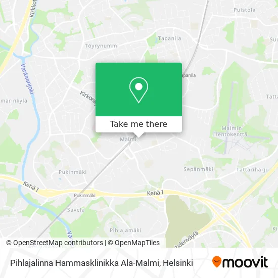 Pihlajalinna Hammasklinikka Ala-Malmi map