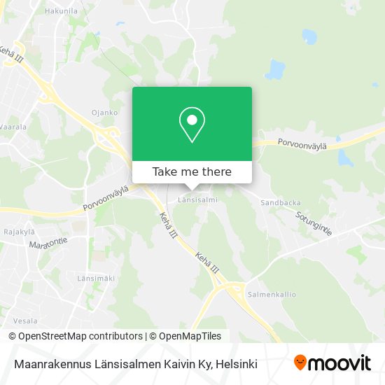 Maanrakennus Länsisalmen Kaivin Ky map