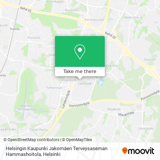 Helsingin Kaupunki Jakomäen Terveysaseman Hammashoitola map