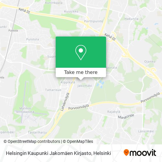 Helsingin Kaupunki Jakomäen Kirjasto map