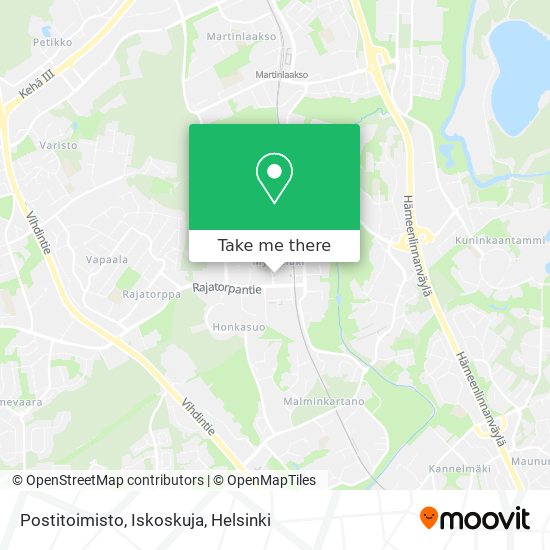 How to get to Postitoimisto, Iskoskuja in Vantaa by Bus, Train, Metro or  Tram?