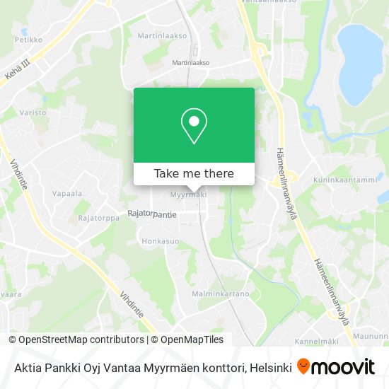 Aktia Pankki Oyj Vantaa Myyrmäen konttori map