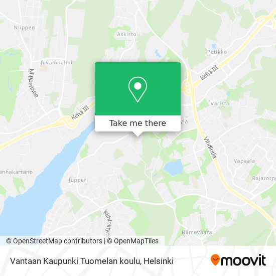 Vantaan Kaupunki Tuomelan koulu map