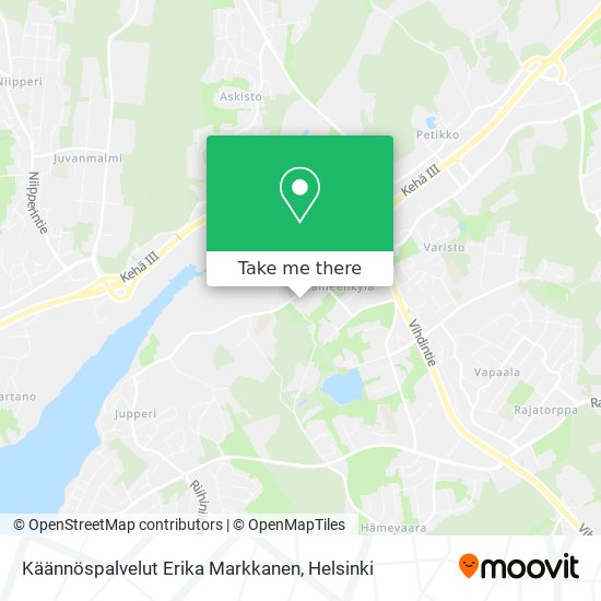 Käännöspalvelut Erika Markkanen map