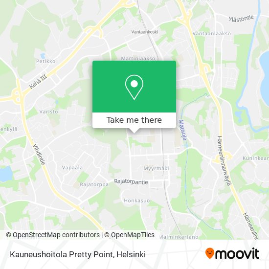 Kauneushoitola Pretty Point map