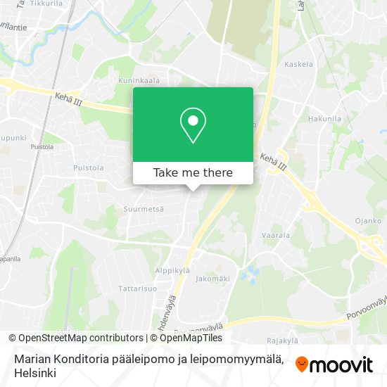 Marian Konditoria pääleipomo ja leipomomyymälä map