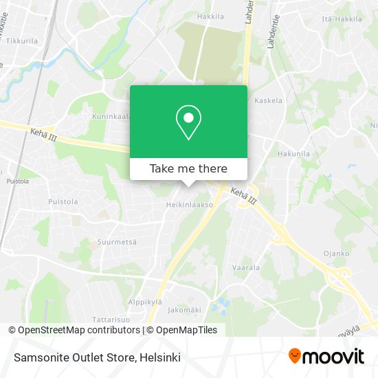 Samsonite Outlet Store map