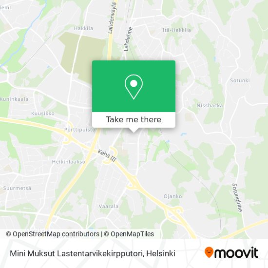 Mini Muksut Lastentarvikekirpputori map