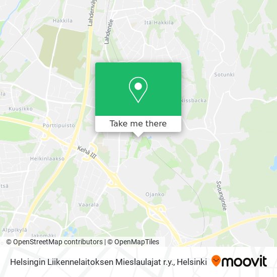 Helsingin Liikennelaitoksen Mieslaulajat r.y. map